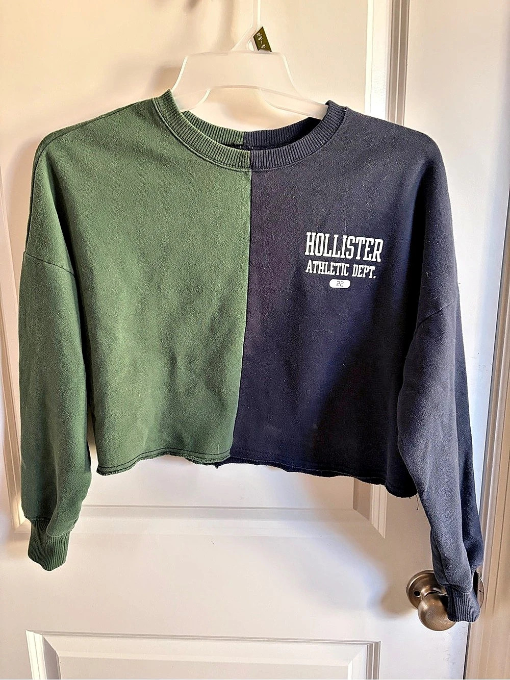 Hollister Two-Tone Athletic Dept Crewneck Sweatshirt Color Block Medium